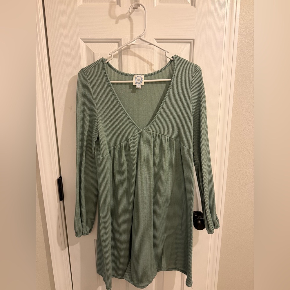 Altar'd State Sage Green V-Neck Tunic